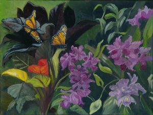 "Butterfly Garden", 9 x 12 inches, Oil on panel by Wendy Roberts