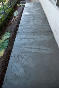 The day after cement pouring